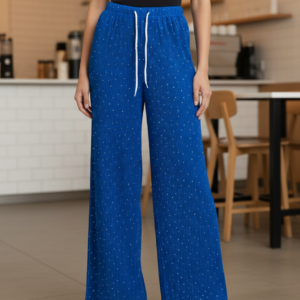 Palazzo ligero con tachas, Azul